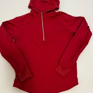 Nike Women's Red Half-Zip Hoodie